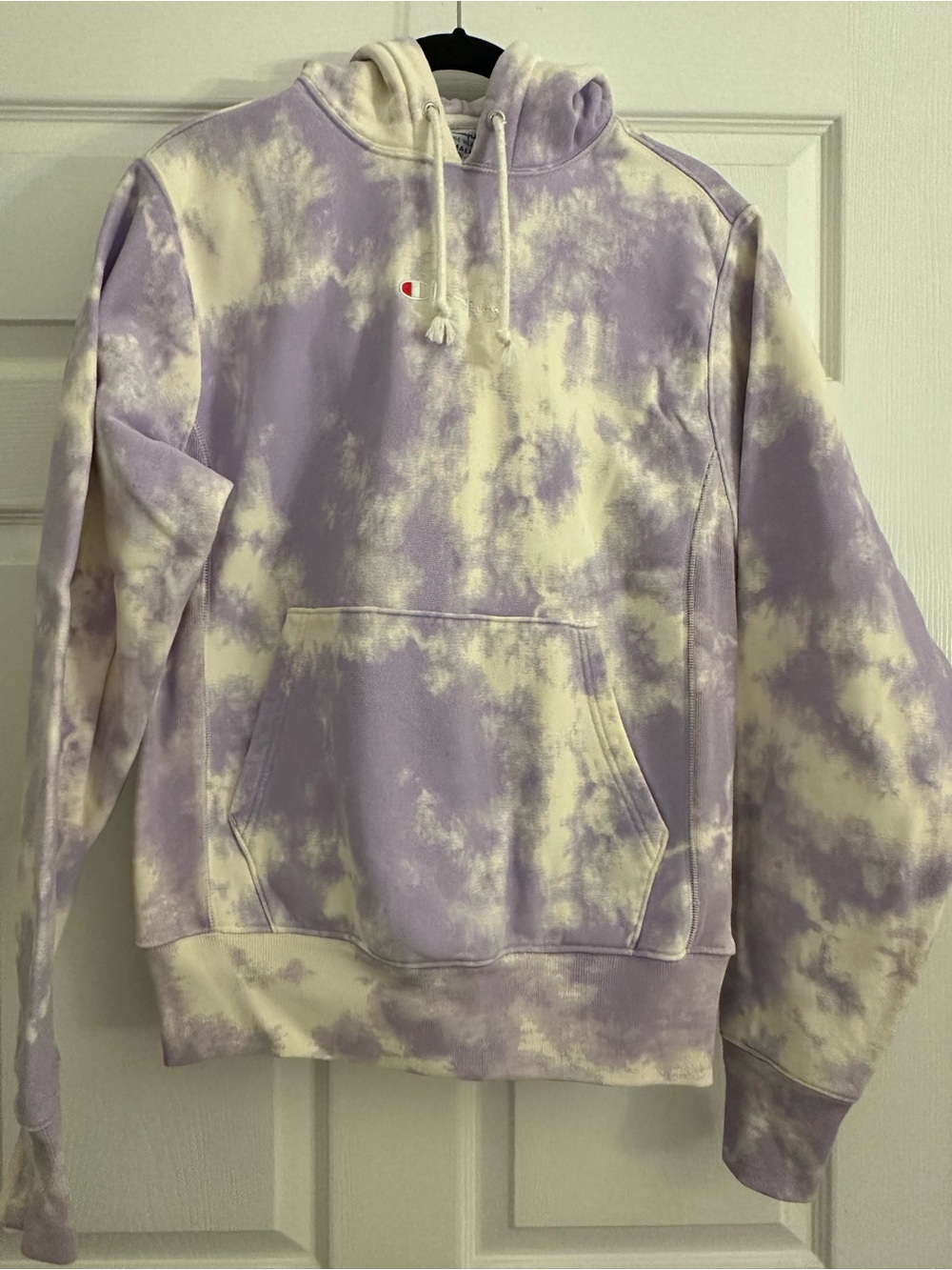 Champion Lavender and Cream Tie-Dye Hoodie